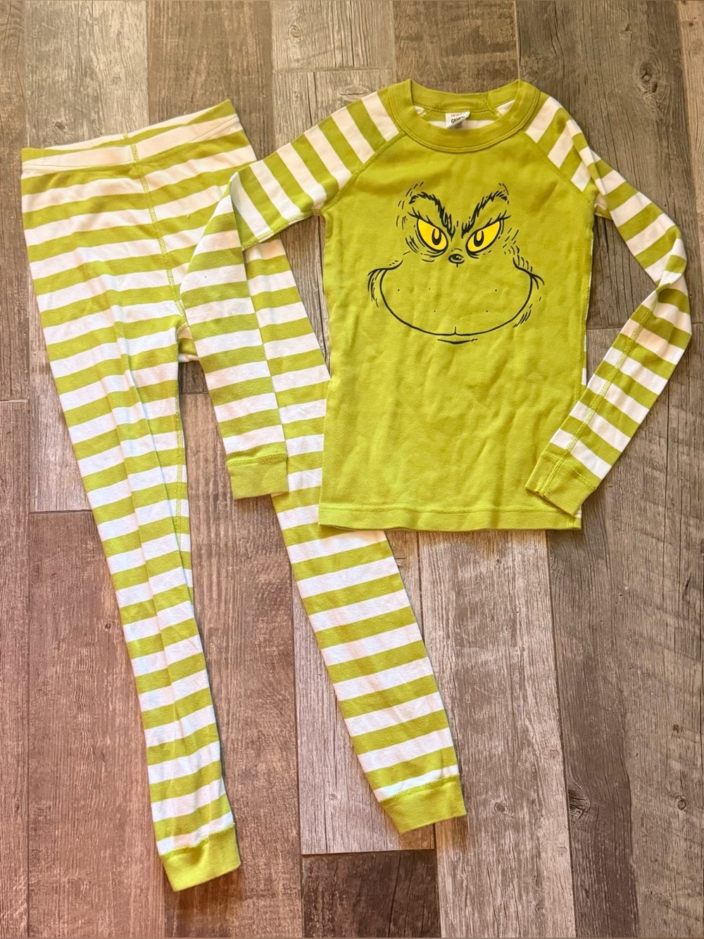 Hanna Andersson x Dr. Seuss Grinch Kids Long John Pajama Set Size 10 EUC unisex